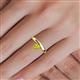 6 - Celeste Bold 5.00 mm Round Yellow Diamond Solitaire Asymmetrical Stackable Ring 