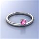 3 - Celeste Bold 5.00 mm Round Lab Created Pink Sapphire Solitaire Asymmetrical Stackable Ring 