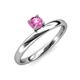 4 - Celeste Bold 5.00 mm Round Lab Created Pink Sapphire Solitaire Asymmetrical Stackable Ring 