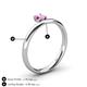 5 - Celeste Bold 5.00 mm Round Lab Created Pink Sapphire Solitaire Asymmetrical Stackable Ring 