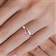 6 - Celeste Bold 5.00 mm Round Lab Created Pink Sapphire Solitaire Asymmetrical Stackable Ring 