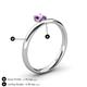 5 - Celeste Bold 5.00 mm Round Amethyst Solitaire Asymmetrical Stackable Ring 