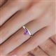 6 - Celeste Bold 5.00 mm Round Amethyst Solitaire Asymmetrical Stackable Ring 