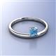 3 - Celeste Bold 5.00 mm Round Blue Topaz Solitaire Asymmetrical Stackable Ring 