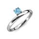 4 - Celeste Bold 5.00 mm Round Blue Topaz Solitaire Asymmetrical Stackable Ring 