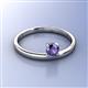3 - Celeste Bold 5.00 mm Round Iolite Solitaire Asymmetrical Stackable Ring 