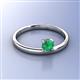 3 - Celeste Bold 5.00 mm Round Emerald Solitaire Asymmetrical Stackable Ring 