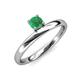 4 - Celeste Bold 5.00 mm Round Emerald Solitaire Asymmetrical Stackable Ring 
