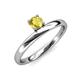 4 - Celeste Bold 5.00 mm Round Lab Created Yellow Sapphire Solitaire Asymmetrical Stackable Ring 