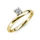 4 - Celeste Bold 5.00 mm Round Moissanite Solitaire Asymmetrical Stackable Ring 