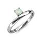 4 - Celeste Bold 5.00 mm Round Opal Solitaire Asymmetrical Stackable Ring 
