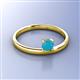3 - Celeste Bold 5.00 mm Round Turquoise Solitaire Asymmetrical Stackable Ring 