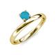4 - Celeste Bold 5.00 mm Round Turquoise Solitaire Asymmetrical Stackable Ring 