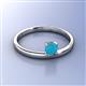 3 - Celeste Bold 5.00 mm Round Turquoise Solitaire Asymmetrical Stackable Ring 