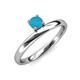4 - Celeste Bold 5.00 mm Round Turquoise Solitaire Asymmetrical Stackable Ring 