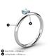 5 - Celeste Bold 5.00 mm Round Aquamarine Solitaire Asymmetrical Stackable Ring 