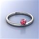 3 - Celeste Bold 5.00 mm Round Pink Tourmaline Solitaire Asymmetrical Stackable Ring 