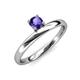 4 - Celeste Bold 5.00 mm Round Iolite Solitaire Asymmetrical Stackable Ring 
