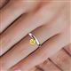 6 - Celeste Bold 5.00 mm Round Lab Created Yellow Sapphire Solitaire Asymmetrical Stackable Ring 