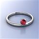 3 - Celeste Bold 5.00 mm Round Ruby Solitaire Asymmetrical Stackable Ring 