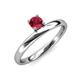 4 - Celeste Bold 5.00 mm Round Ruby Solitaire Asymmetrical Stackable Ring 