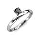 4 - Celeste Bold 5.00 mm Round Black Diamond Solitaire Asymmetrical Stackable Ring 