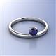 3 - Celeste Bold 5.00 mm Round Blue Sapphire Solitaire Asymmetrical Stackable Ring 