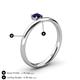 5 - Celeste Bold 5.00 mm Round Blue Sapphire Solitaire Asymmetrical Stackable Ring 