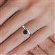 6 - Celeste Bold 5.00 mm Round Blue Sapphire Solitaire Asymmetrical Stackable Ring 