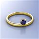 3 - Celeste Bold 5.00 mm Round Blue Sapphire Solitaire Asymmetrical Stackable Ring 
