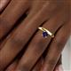 7 - Celeste Bold 5.00 mm Round Blue Sapphire Solitaire Asymmetrical Stackable Ring 