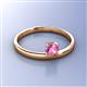 3 - Celeste Bold 5.00 mm Round Lab Created Pink Sapphire Solitaire Asymmetrical Stackable Ring 