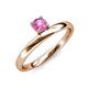4 - Celeste Bold 5.00 mm Round Lab Created Pink Sapphire Solitaire Asymmetrical Stackable Ring 