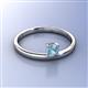3 - Celeste Bold 5.00 mm Round Aquamarine Solitaire Asymmetrical Stackable Ring 