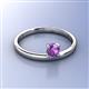 3 - Celeste Bold 5.00 mm Round Amethyst Solitaire Asymmetrical Stackable Ring 