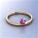 3 - Celeste Bold 5.00 mm Round Amethyst Solitaire Asymmetrical Stackable Ring 
