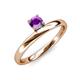4 - Celeste Bold 5.00 mm Round Amethyst Solitaire Asymmetrical Stackable Ring 