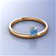 3 - Celeste Bold 5.00 mm Round Blue Topaz Solitaire Asymmetrical Stackable Ring 