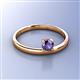 3 - Celeste Bold 5.00 mm Round Iolite Solitaire Asymmetrical Stackable Ring 
