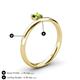 5 - Celeste Bold 5.00 mm Round Peridot Solitaire Asymmetrical Stackable Ring 