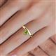 6 - Celeste Bold 5.00 mm Round Peridot Solitaire Asymmetrical Stackable Ring 