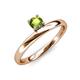 4 - Celeste Bold 5.00 mm Round Peridot Solitaire Asymmetrical Stackable Ring 