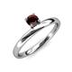 4 - Celeste Bold 5.00 mm Round Red Garnet Solitaire Asymmetrical Stackable Ring 