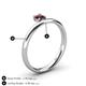 5 - Celeste Bold 5.00 mm Round Red Garnet Solitaire Asymmetrical Stackable Ring 