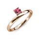 4 - Celeste Bold 5.00 mm Round Rhodolite Garnet Solitaire Asymmetrical Stackable Ring 