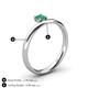 5 - Celeste Bold 5.00 mm Round Emerald Solitaire Asymmetrical Stackable Ring 
