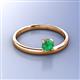 3 - Celeste Bold 5.00 mm Round Emerald Solitaire Asymmetrical Stackable Ring 