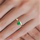 6 - Celeste Bold 5.00 mm Round Emerald Solitaire Asymmetrical Stackable Ring 