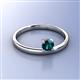 3 - Celeste Bold 5.00 mm Round Blue Diamond Solitaire Asymmetrical Stackable Ring 