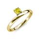 4 - Celeste Bold 5.00 mm Round Yellow Diamond Solitaire Asymmetrical Stackable Ring 